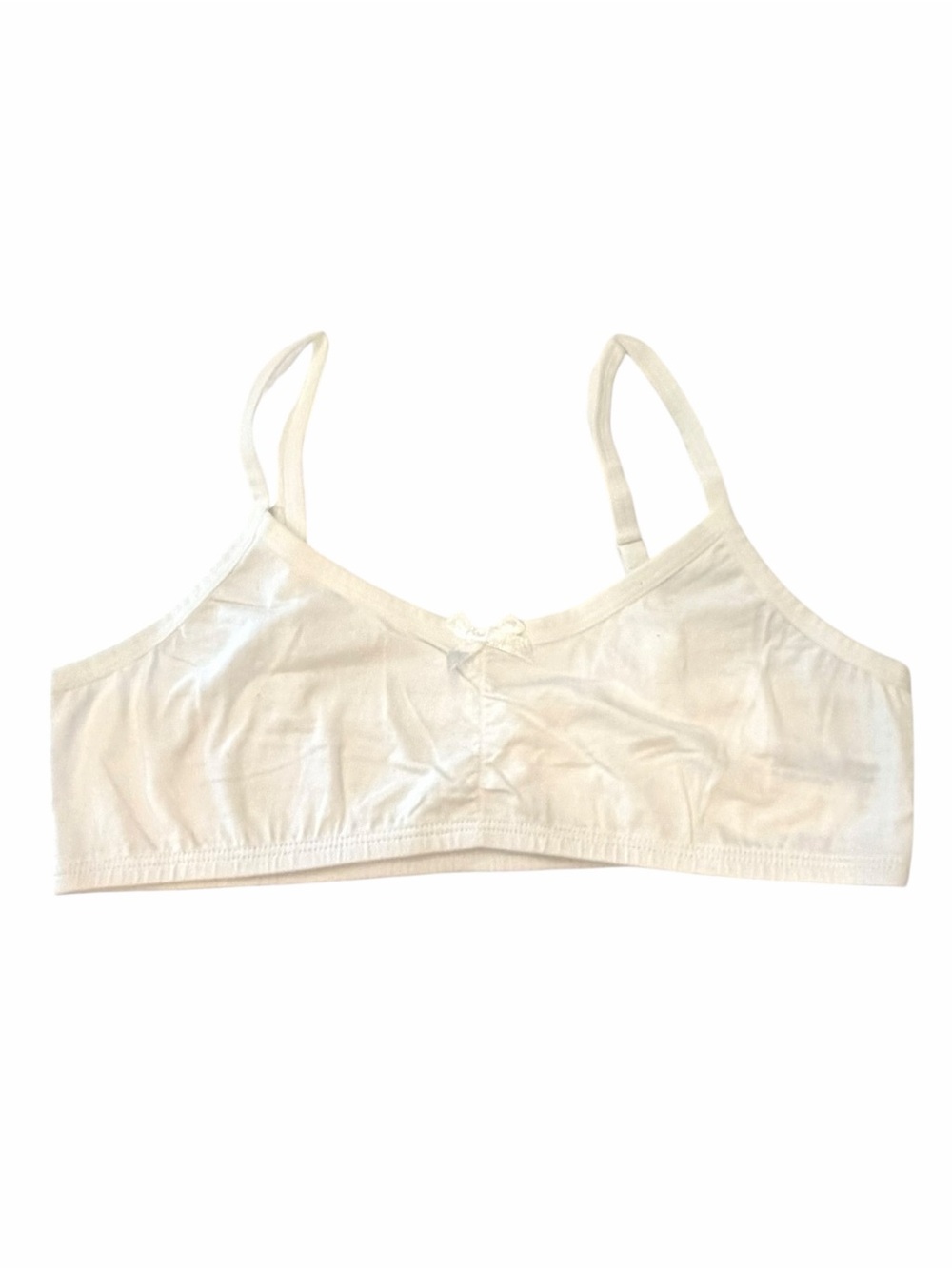 Big‎ Girls Size Large Unlined Bralette White Sample Design Lightweight Stretch